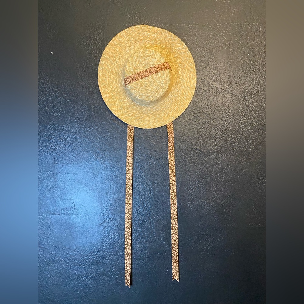 Witchwood wide brim sun hat with leopard tie